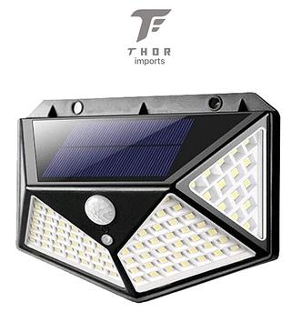 Luminária solar 100 leds com sensor de movimento