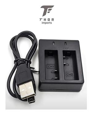 Carregador Sj duplo para bateria de câmera 4K